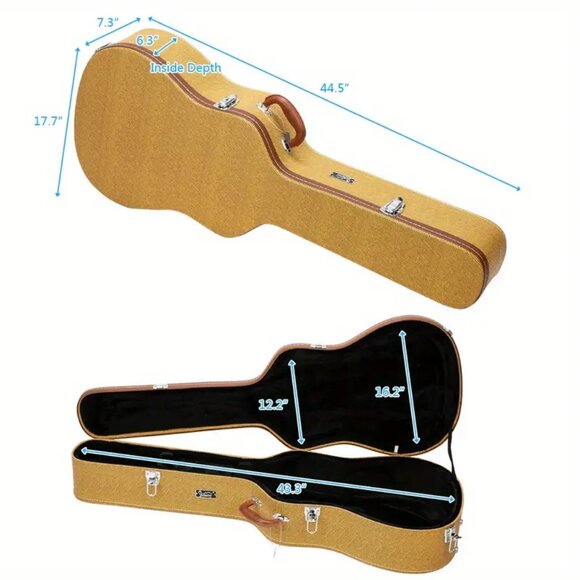 Glarry 41" Extra Large Hardshell Guitar Case with Lockable latches & Golden-Tone - Picture 3 of 4